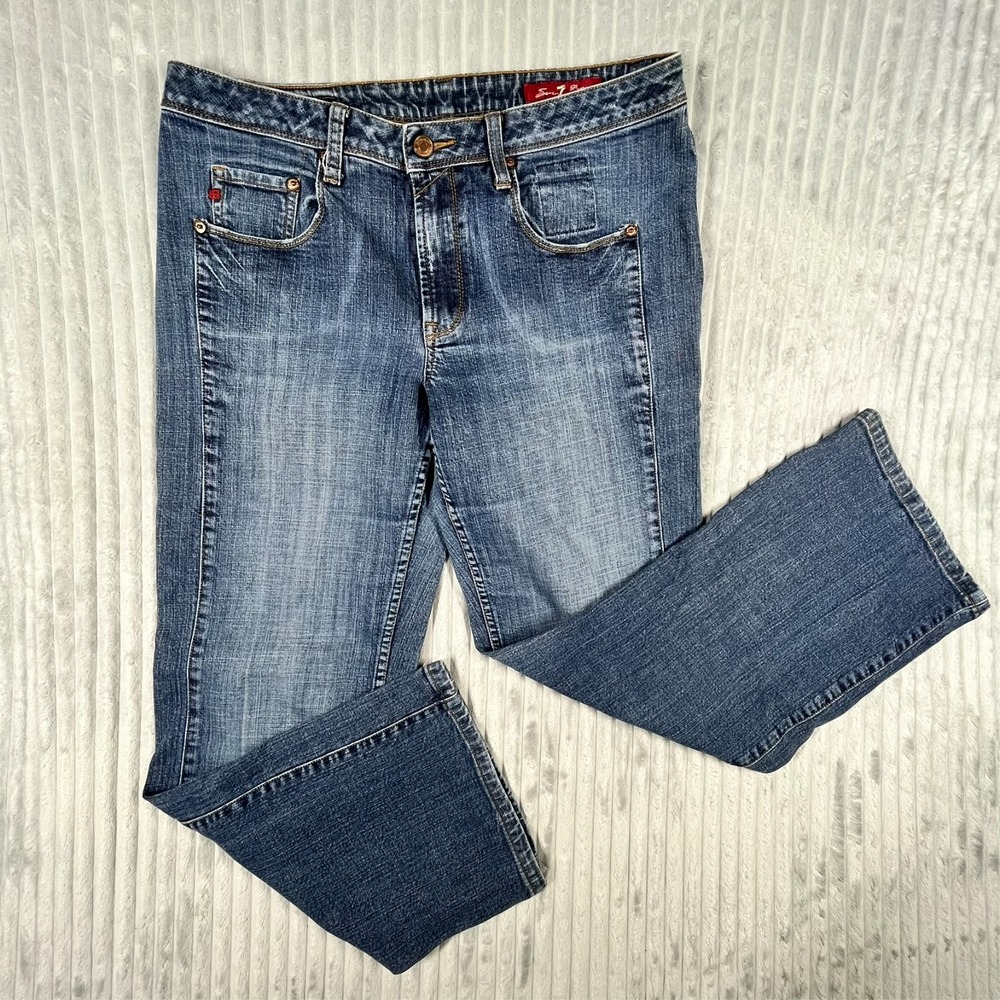 Seven 7 Premium Denim Jeans Women's 16 35x29 Mid Rise Medium Wash Preppy Stretch